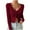 Hot Pink, variant on AherBiu Cardigan for Women Cropped Button down V Neck Ribble Knitted Long Sleeve Slim Fitted Sweater Tops