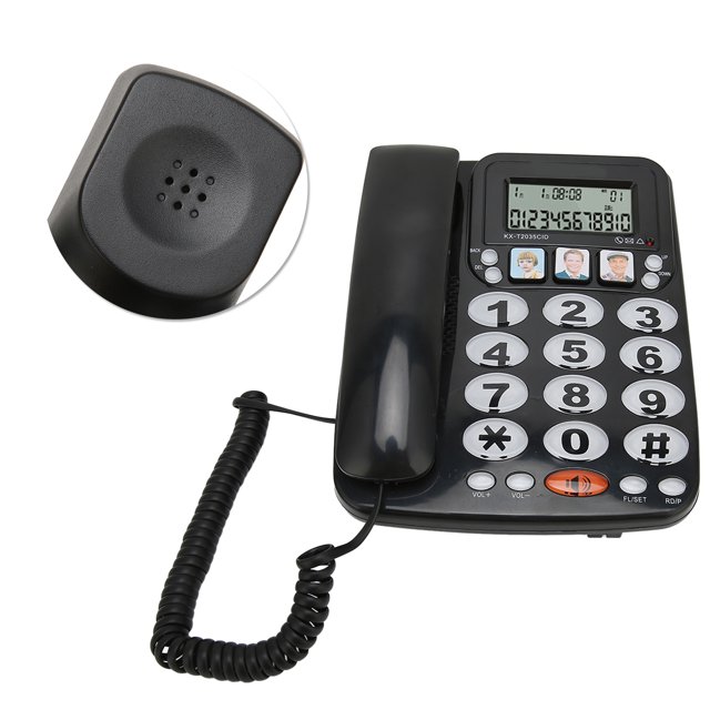 Teléfono Fijo Teléfono Residencial Teléfono con Cable Identificador de Llamadas Tono de Llamada Ajustable Atajos Memoria Teléfono Fijo con Cable con Indicador Teléfono de