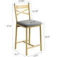 thumbnail image 3 of Acekid 2-Piece Bar Stools Set, Upholstered Counter Height Bar Chairs with Back & Thick Cushion, for Kitchen Island, Apartment Counter, Gold, 3 of 9