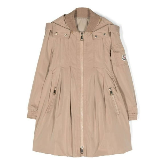 Moncler Logo-Applique Hooded Jacket, Size 10Y