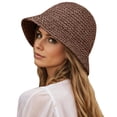 thumbnail image 3 of XINPING Sun Hat for Women Handmade Straw Bucket UPF 50+ UV Protection Wide Brim Foldable Travel Summer Travel Cap for Beach, 3 of 5