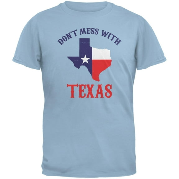 Don't Mess With Texas Light Blue Adult T-Shirt - 2X-Large