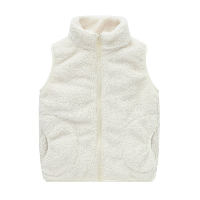 MeetoTime Gilet Sans Manches en Sherpa pour Garçons et Filles avec Poches