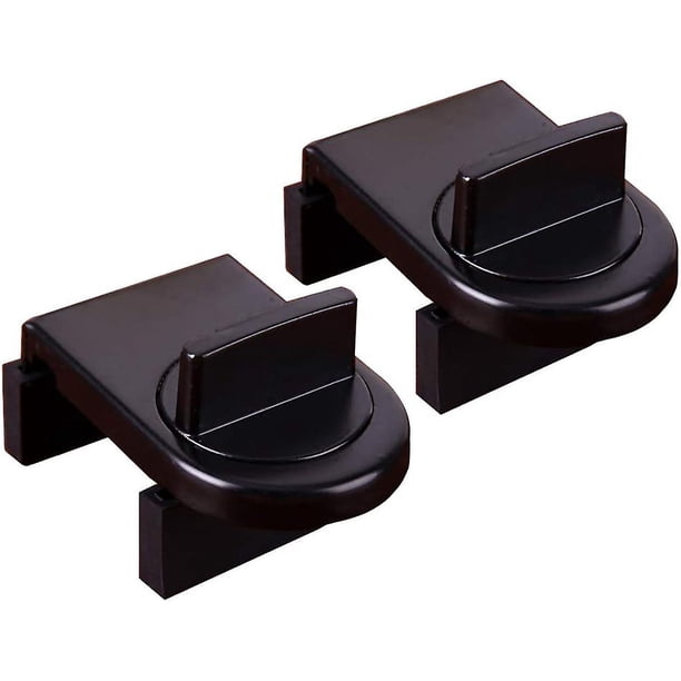 2 Pack Sliding Sash Stopper Window Safety Lock for Aluminum Alloy Door Frame Cabinet Locks Straps Sliding Doors Security Anti-Theft Lock for Kids (Bla