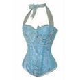 thumbnail image 1 of Linda cadena de perlas adornada con cinta de encaje halter azul divertido corsé Fridja nalpqowj6158, 1 of 9