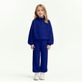 thumbnail image 2 of OYXSER Kids Half Zip Sweatshirt Sets Fleece Lined Long Sleeve & Fuzzy Pants Unisex Winter 2-Piece Outfits Comfortable Play & Lounge Wear, Blue 9-10 Years, 2 of 4