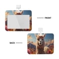 thumbnail image 2 of Susaid Fluffy Alpaca Mountain Meadow Print ID Badge Holder with Double-Sided Windows Horizontal Hard Plastic Case Black Card Protector Pouch for Office School ID Credit Cards, 2 of 7
