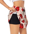 thumbnail image 2 of Disketp Red Ladybug Print Women's Shorts Workout Shorts for Athletic Gym Running Shorts with Phone Pockets, 2 of 8