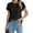 Black, variant on Pleated Blouses for Women Dressy Casual Tops Business Work Shirts Ruffle Sleeve Crew Neck Summer Outfits