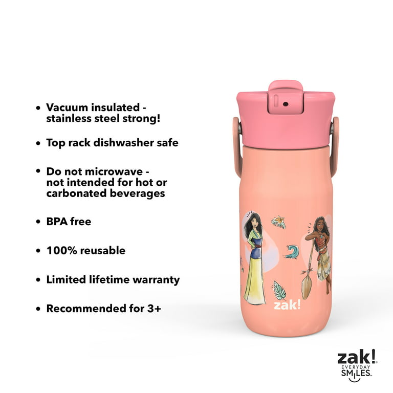 Zak Designs 14 oz Kids Water Bottle Stainless Steel Vacuum Insulated for  Cold Drinks Indoor Outdoor Disney Lilo and Stitch 
