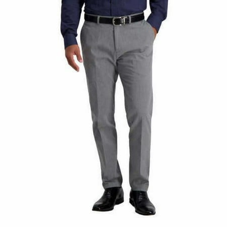 Haggar Men's Straight Fit Premium No Iron Pant (Heather Grey, 32x34)