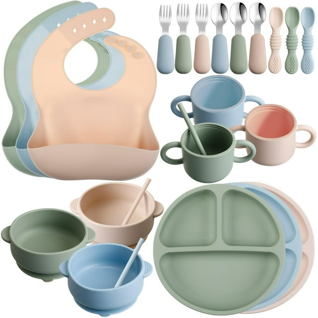 Set de alimentación para bebés Yinder Silicone, 24 unidades, LED, destete
