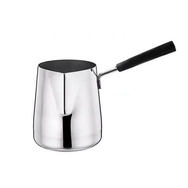 Pisexur Batería de cocina Sartén de acero inoxidable 304 para calentar aceite, mini olla para cocinar fideos con aceite, olla especial para leche pequeña con goteo de para la cocina del hogar