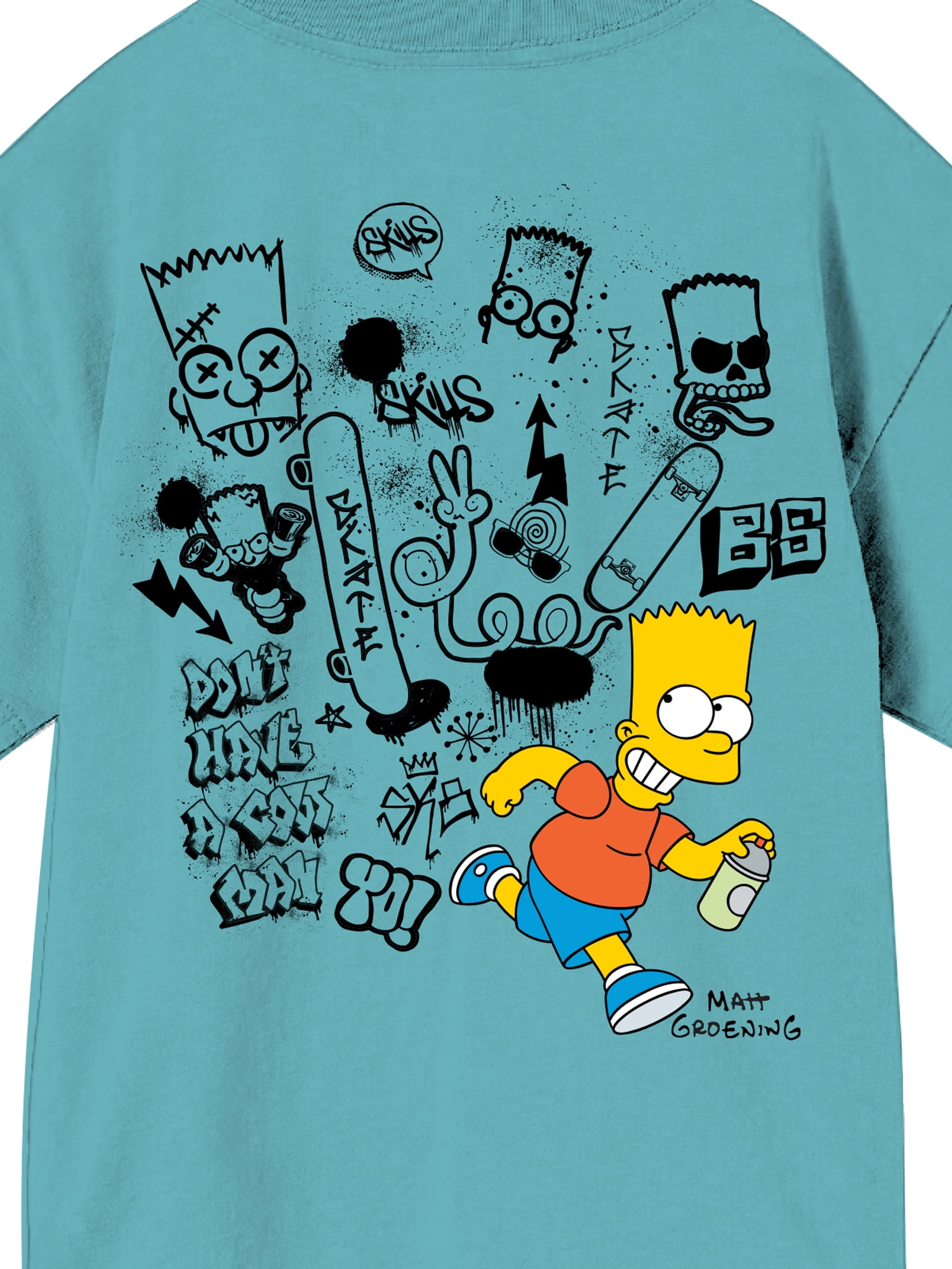 The Simpsons, Boys' Elevated Front and Back Graphic T-Shirt, Bad Boy Spray, Sizes 4-18