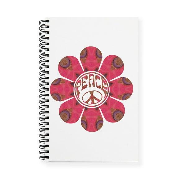 CafePress - Peace Flower Affection Journal - Spiral Bound Journal Notebook, Personal Diary Dot Grid