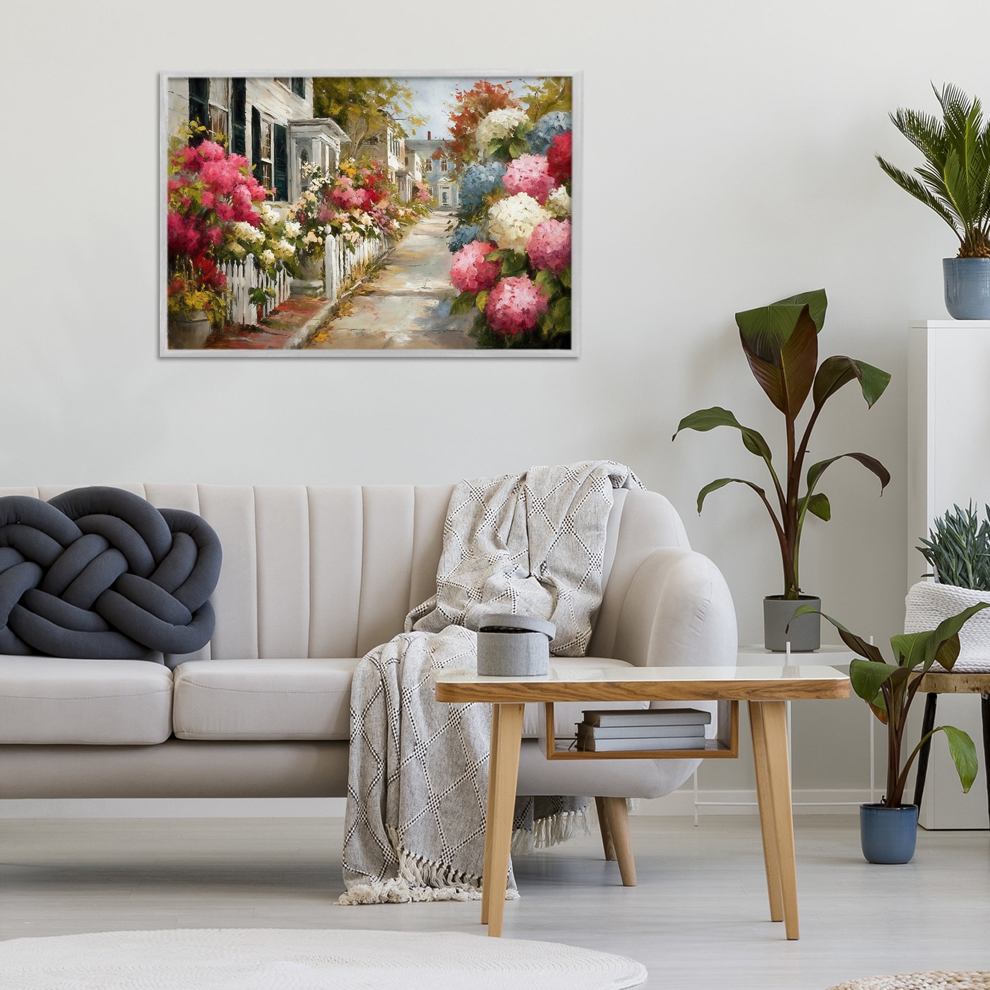 Stupell Industries Faded Shutters & Bursting Blooms Gray Framed Giclee Art, design by Tina LeCour