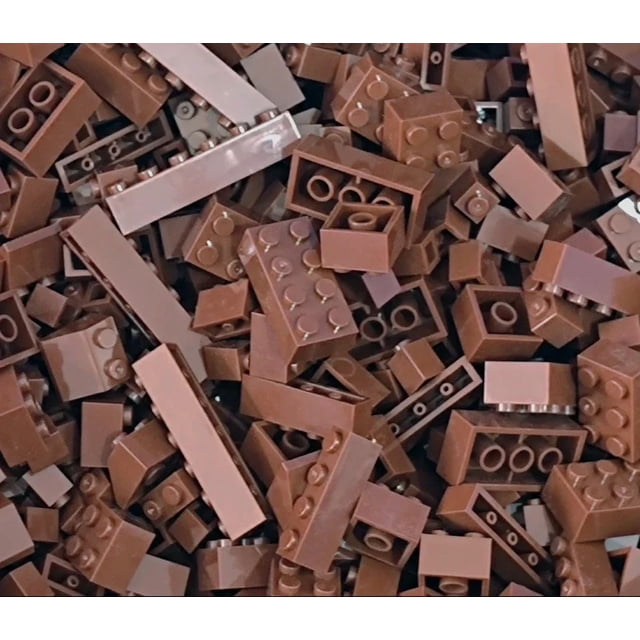 120Pcs Building Blocks Bulk Lot Pack Sorted By Color Bricks Block Plate Toys Small Particles Bulk Compatible Legoeds DIY Kit,Brown,125g-bag