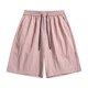 thumbnail image 1 of pstuiky Pantalones cortos de gimnasio, Pantalones cortos deportivos casuales de seda helada de color sólido de verano para hombre, pantalones de cinco cuartos, 1 of 7