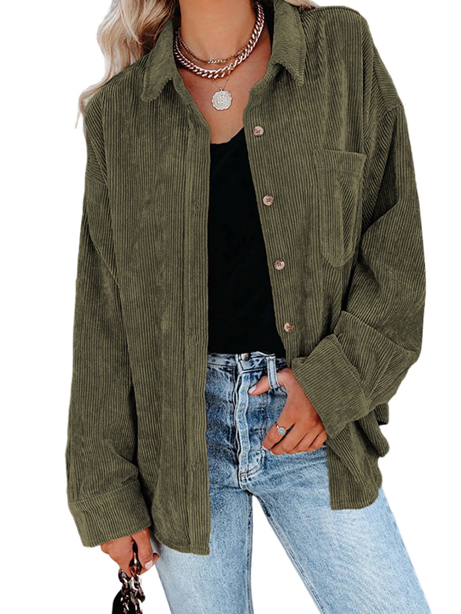 Womens green cord shirt Clearance
