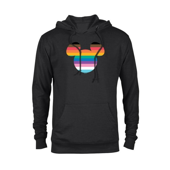 Disney Mickey Mouse Pride Inclusive Rainbow Head Icon Fill - Pullover Hoodie for Adults - Customized-Black