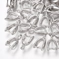 thumbnail image 1 of Brass Ice Pick Pinch Bails Real Platinum Plated 11.5x6.5x3.5mm Hole: 1.8mm Pin: 1mm, 1 of 3
