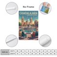 thumbnail image 2 of Retro Vintage Travel Poster Wall Print Guadalajara Cathedral Mexico Fountain Reflection Historic Scene Print Poster, 2 of 8