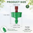 thumbnail image 3 of Uxcell 30-Pack 2.1 GPH Gotero Compensador de Presión, Emisores de Riego por Goteo para Sistemas de Riego de Jardín/Césped/Macetas [Verde+Rojo], 3 of 7