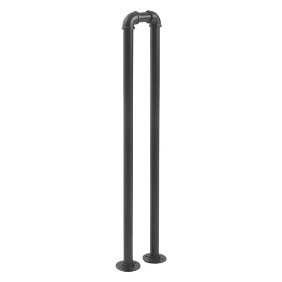 Industrial Pipe Handrail, 85cm U-Shaped Stair Handrail Black, Retro Style Metal Handrail, for Indoor Outdoor Stairs, Ramp, Balcony, Easy Installation, Heavy Duty