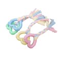 thumbnail image 4 of 4 Pieces Puppy Teethers With Cotton Strings, Heart-shaped Rubber For Small Dogs - Aggressive Chew Toys For Dogs, 4 of 5