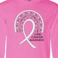 thumbnail image 4 of Inktastic Lung Cancer Awareness Rainbow Ribbon with Hearts Long Sleeve T-Shirt, 4 of 5