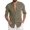 Army Green, variant on Mens Casual Long Sleeve Linen Shirts Buttons Down Solid Plain Roll-Up Sleeve Summer Beach Shirts (Size S-5XL)