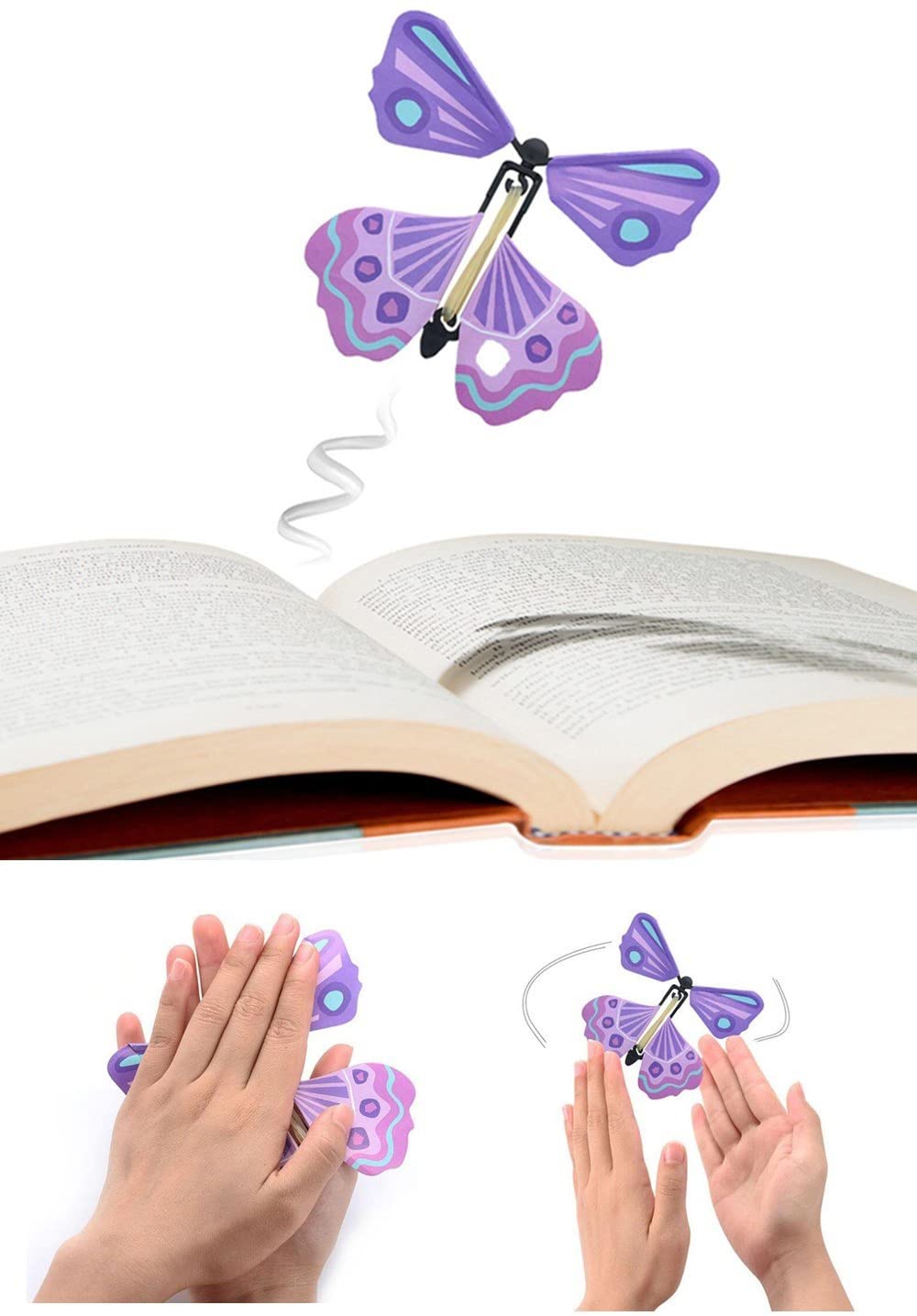 Lot De 12 Papillons Volants Magiques – Jouet élastique Surprise à Plier – Idéal Pour Cadeaux, Anniversaire, Magie Et éducation
