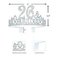 thumbnail image 4 of EBE EmmasbyEmma Silver 26th Birthday Party Pack for Women - Crown, Sash, Tiaras, Decorations, Favors & More!, 4 of 7