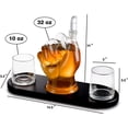 thumbnail image 3 of Thumbs Up Whiskey Decanter Set - with Two 10 oz Whisky Glasses - on Rich Wood Mahogany Base Tray - Business Gift Set - Whiskey/Wine Dispenser for Liquor, Scotch, Bourbon, Vodka - 32oz - Bezrat, 3 of 5