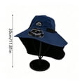 thumbnail image 2 of Linnome Solar Fan Sun Hat 2 In 1 Solar USB Rechargeable 3 Speed Cooling Hat Wide Brim Neck Flap Hands Free for Outdoor Hiking Fishing Beach Yard Work, 2 of 8