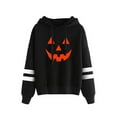 thumbnail image 1 of DYMADE Sweat à Capuche en Peluche à Manches Longues Imprimé Citrouille pour Femmes Halloween, 1 of 3