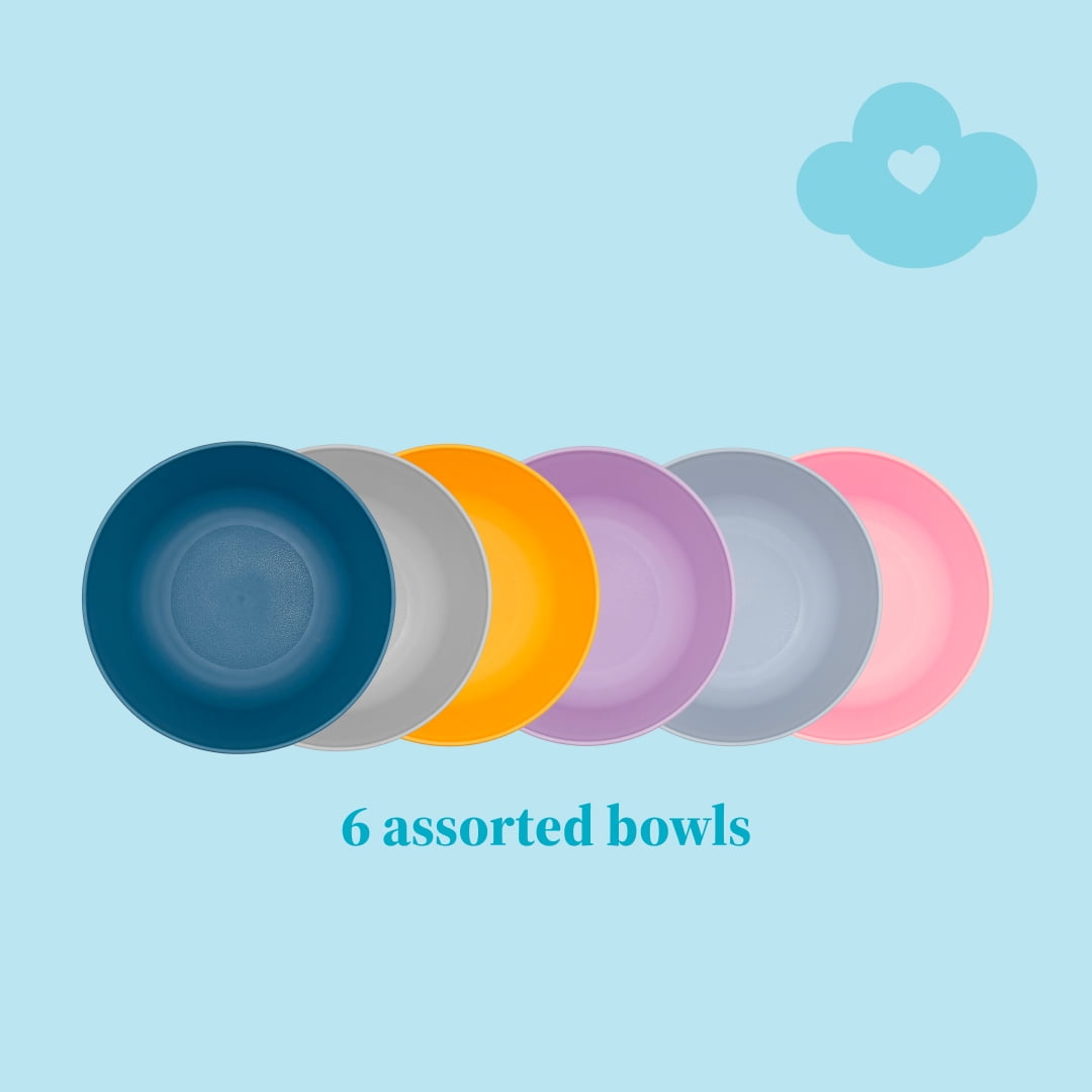 Baby Joey Kids Bowl Set with Assorted Colors, 6 Piece