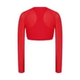 thumbnail image 5 of Hansber Kids Girls Long Sleeve Yoga Sports Crop Top Mesh Cropped Sweatshirt Hip Hop Jazz Dancewear Red 12, 5 of 6