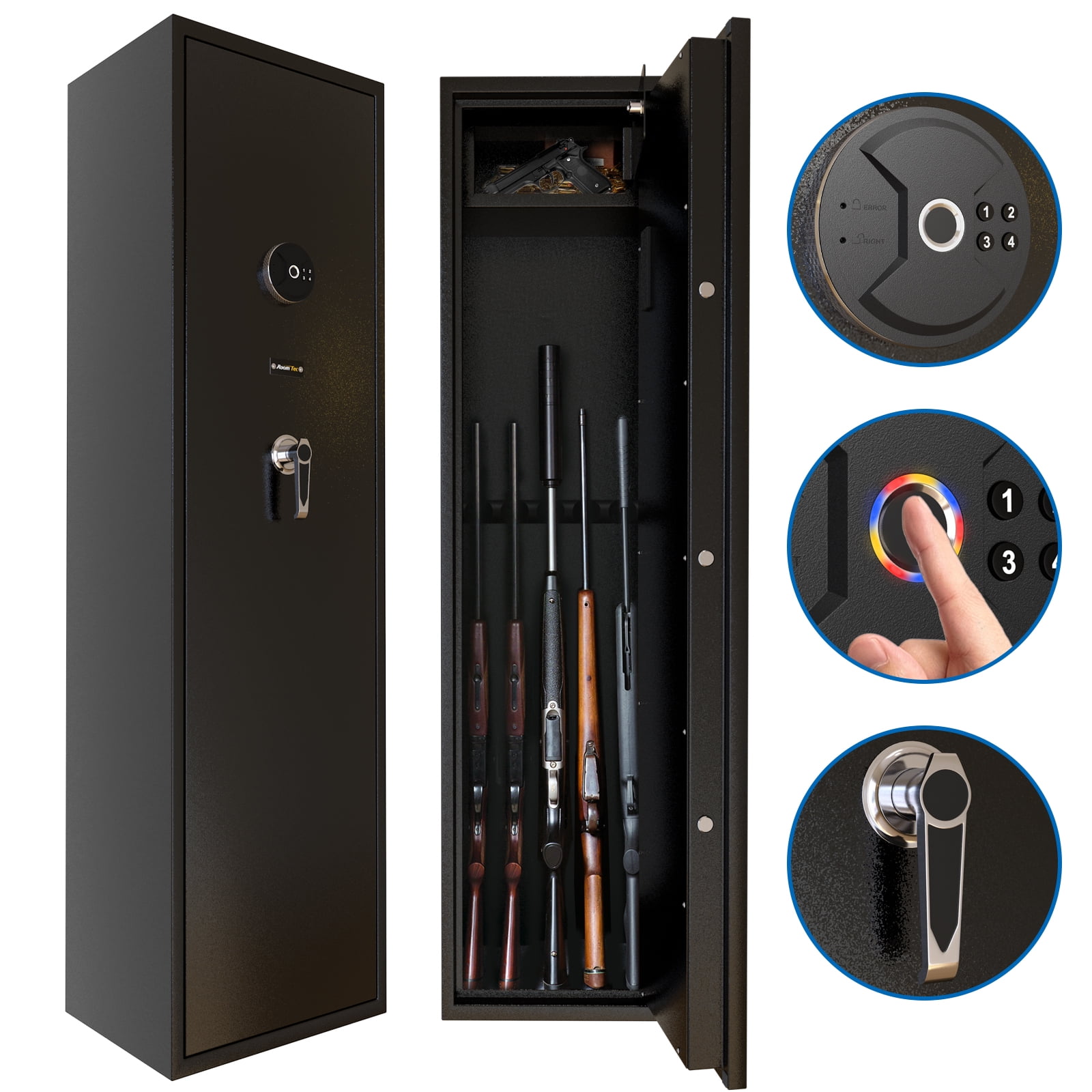 Details about   5Rifle Electronic Gun Safe Storage Carbon Steel Box Cabinet Digital Keypad Lock 