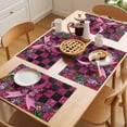 thumbnail image 5 of Pink Ribbons Placemats Set of 6 Butterfly Graffiti Flowers Vintage Buffalo Plaid Place Mats Indoor Wipeable Table Mats Washable Dining Table Placemats for Kitchen Holiday Party Home Decor 13x19 Inch, 5 of 9