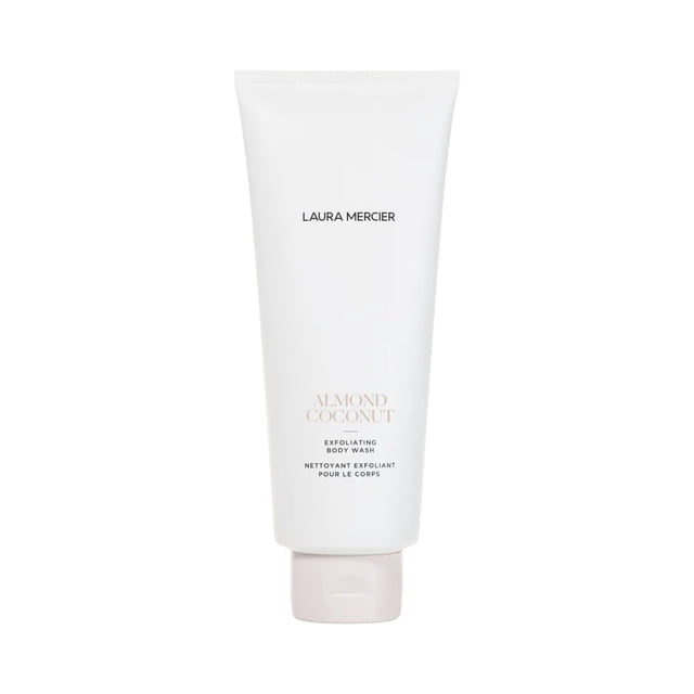 Gel de baño Laura Mercier exfoliante con almendras y coco, 200 ml