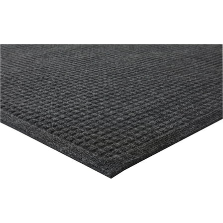 Genuine Joe Ecoguard Indoor Wiper Floor Mats - Indoor - 36" Length X 24" Width - Plastic, Rubber -  Gray