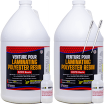 VP Premium 2 Gallon Polyester Resin   MEKP Hardener, Low Viscosity Coating for Laminating Fiberglass mat, Biaxle & Cloth for Boats, RV, Car & Truck Exterior Canoe Surfboards, Hard, Non-Tacky Finish