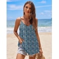 thumbnail image 3 of Zeagoo Womens Dressy Tops V-Neck Chiffon Spaghetti Strap Tank Top Long Sexy Flowy Summer Sleeveless Tops, 3 of 5