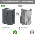 thumbnail image 2 of CHICVITA Cesta de lavandería grande, cestas altas con asas extendidas, contenedores de tela plegables en el dormitorio y la familia, cestas de lavandería plegables para ropa, juguetes, toalla, paquete, 2 of 5