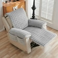 thumbnail image 2 of ANMINY Plush Recliner Slipcover with Side Pocket, Non-slip & 3D Tailored, Plaid Pattern Washable Chair Cover, 2 of 2