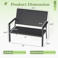 thumbnail image 3 of YODOLLA 2-Piece Outdoor Patio Set, Metal Frame Rattan Back Bench & Rectangular Side Table for Garden,Black, 3 of 9