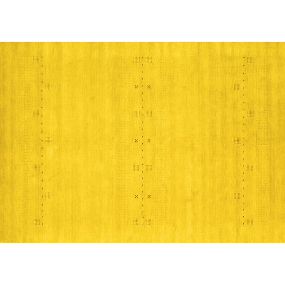 Ahgly Company Indoor Rectangle Solid Yellow Modern Area Rugs, 5' x 8'