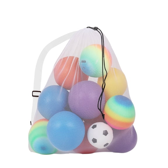 30"x40" Extra-Large Mesh Drawstring Bag, Heavy-Duty Sport Equipment Storage Bag with Adjustable Shoulder Strap for Soccer, Basketball, Volleyball, Beach, Swimming Gear, Laundry