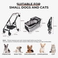 thumbnail image 2 of 4-Wheel Foldable Pet Stroller for Dogs & Cats 360° Rotating Wheels, Separable Carrier & Travel Bag for Small Animals, 2 of 5